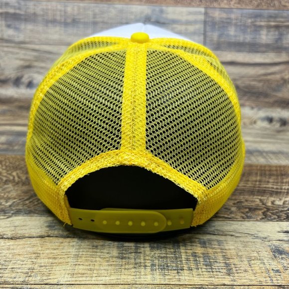 Utah Jazz Mens Trucker Hat Yellow Snapback 1979 Retro Logo Basketball Cap - Picture 5 of 8